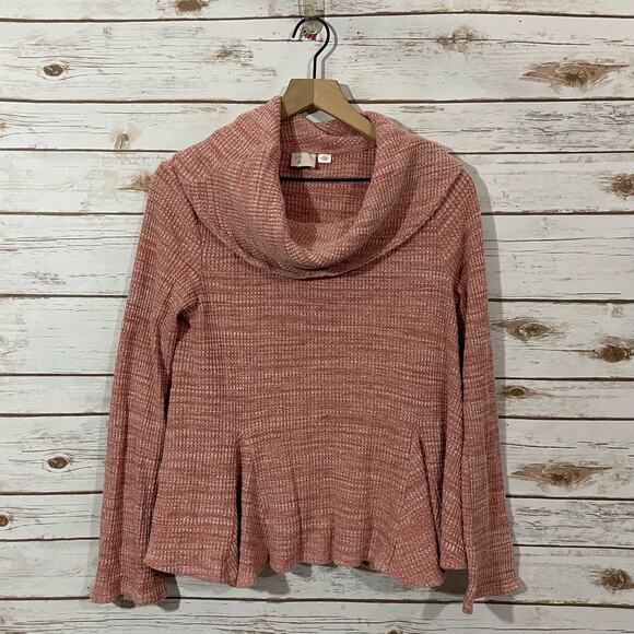 Anthropologie Postmark Maurisa Cowlneck Waffle Knit Top - Pink - Small - Picture 15 of 16